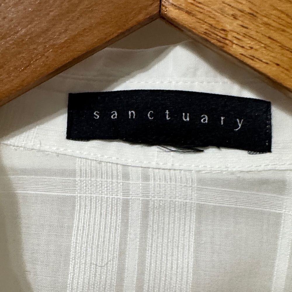 Sanctuary White Plaid Button Down Shirt - Picture 5 of 8